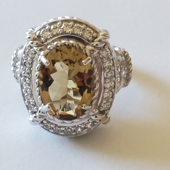 Judith Ripka Citrine Diamonique Ring